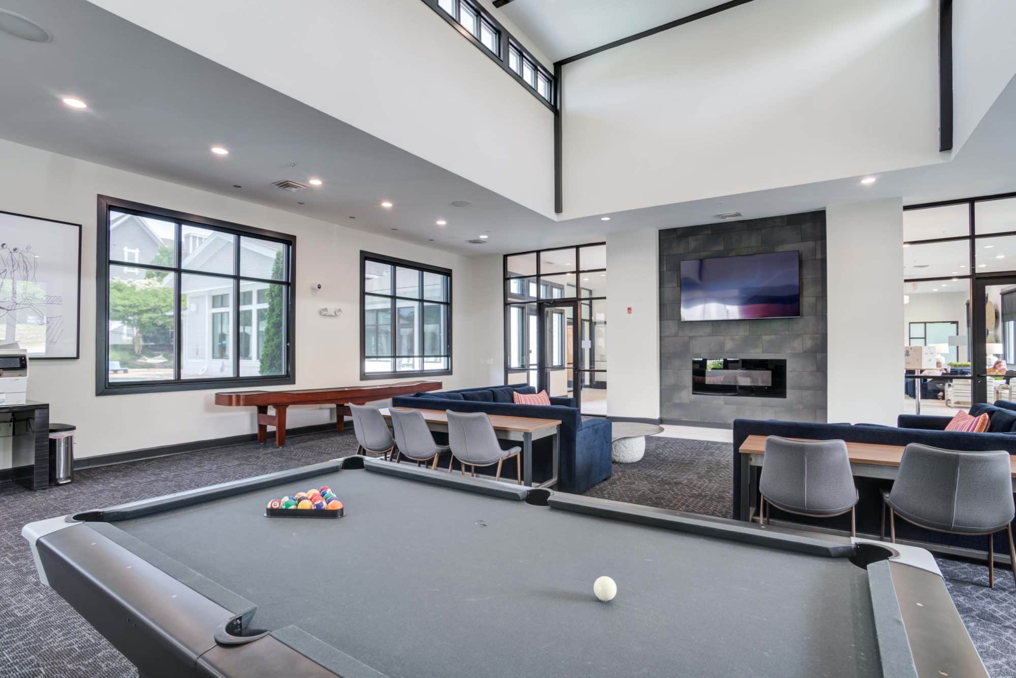 millennium one apartments near unc charlotte resident clubhouse pool table
